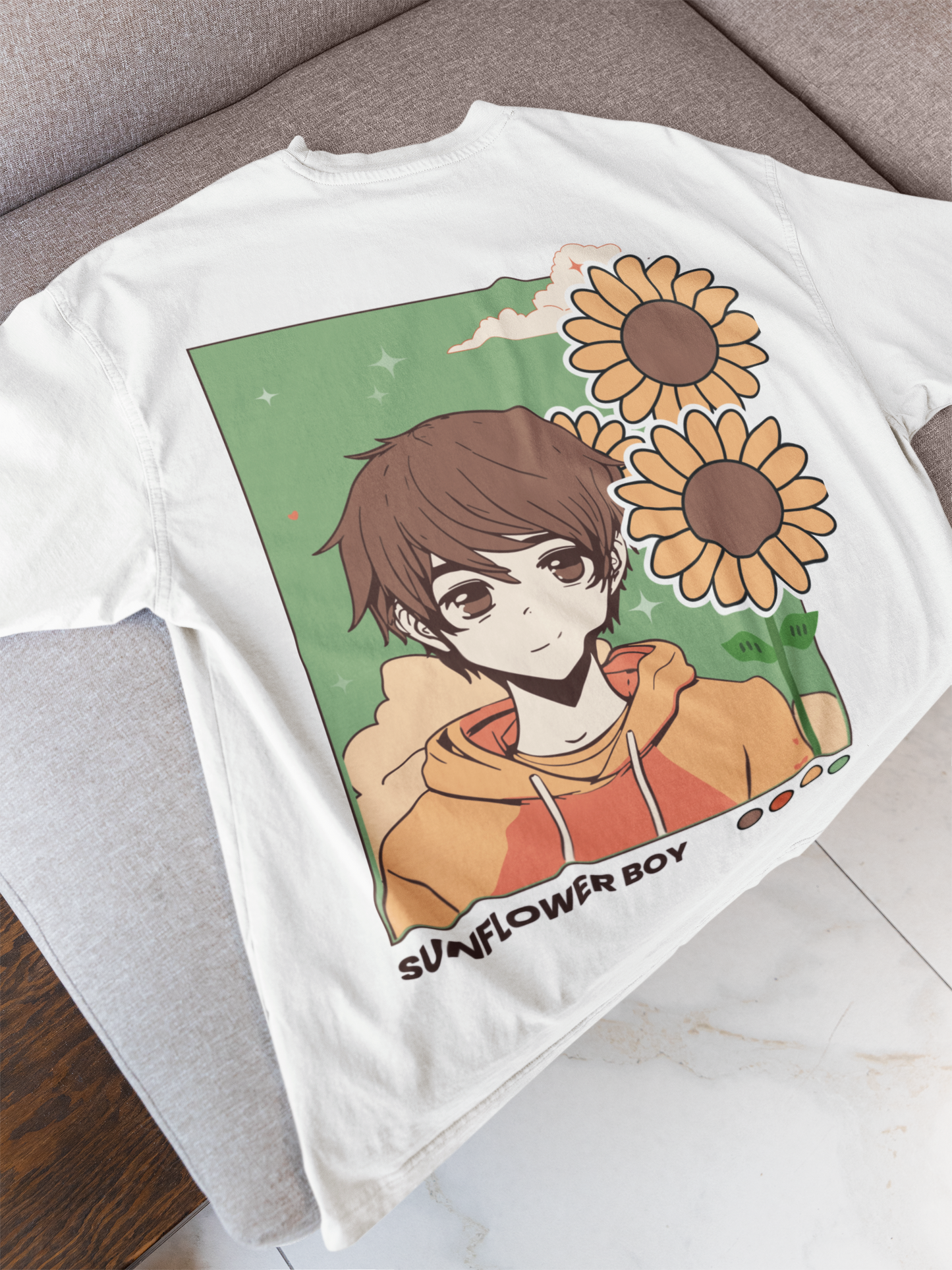 "Sunflower Boy" β Anime-Inspired Oversized T-Shirt
