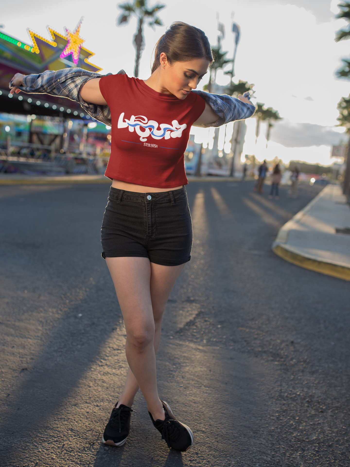 Liquid Stylish Crop Top Tee