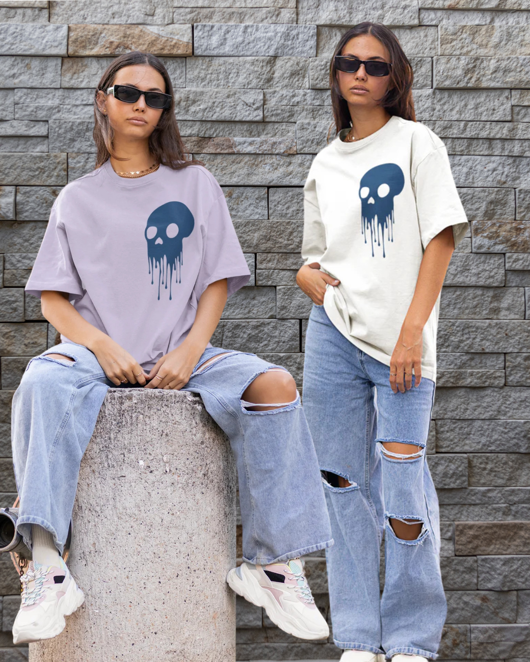"Meltdown" – Dripping Skull Oversized T-Shirt
