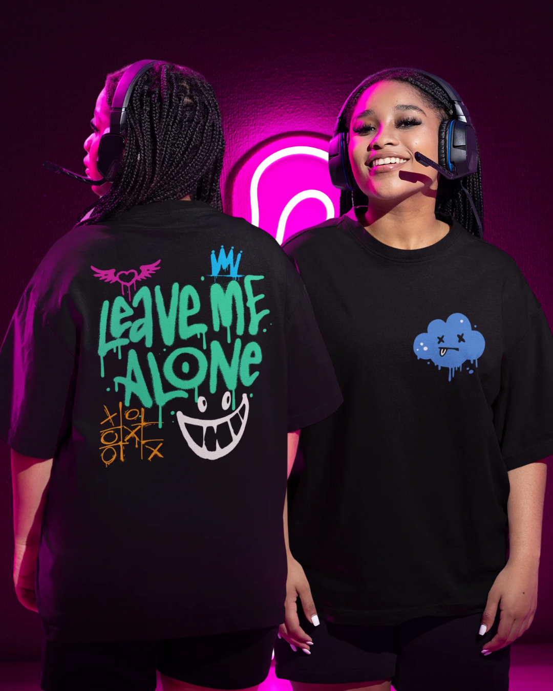 Leave Me Alone – Graffiti Oversized T-shirt