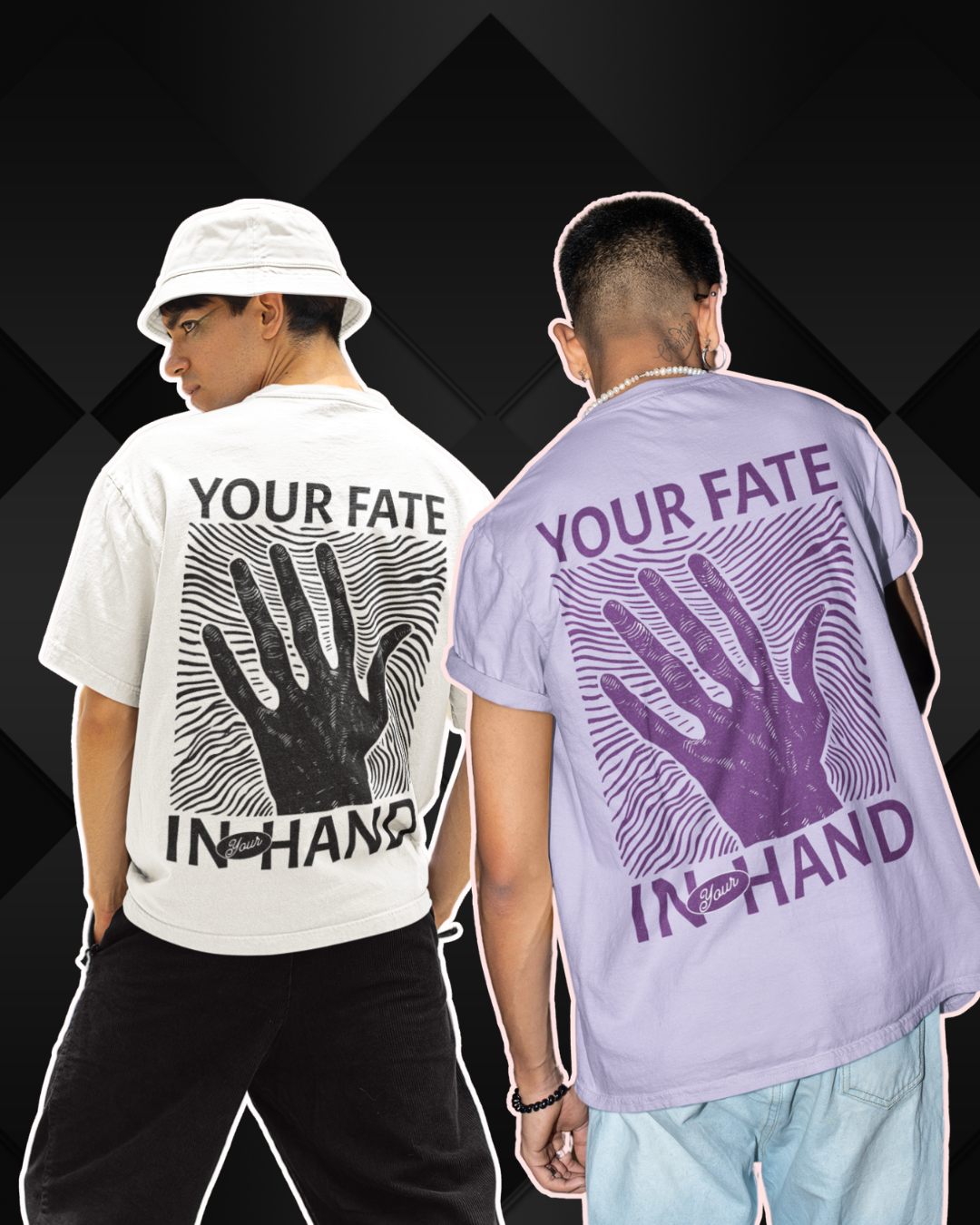 "FATE//HAND" Oversized Graphic Tee