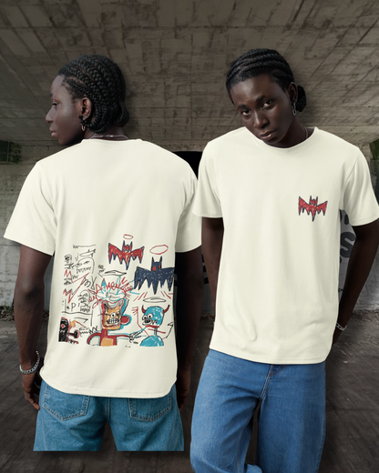 Street Graffiti Bat Oversized Tee