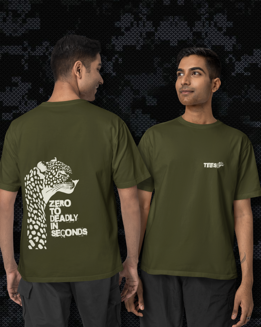 Zero To Deadly In Seconds - Olive Oversized Tee