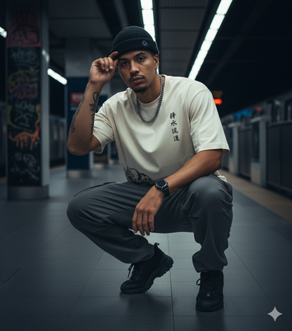 静水流深 (Still Waters Run Deep) – Oversized Heavy Cotton Tee (240 GSM)