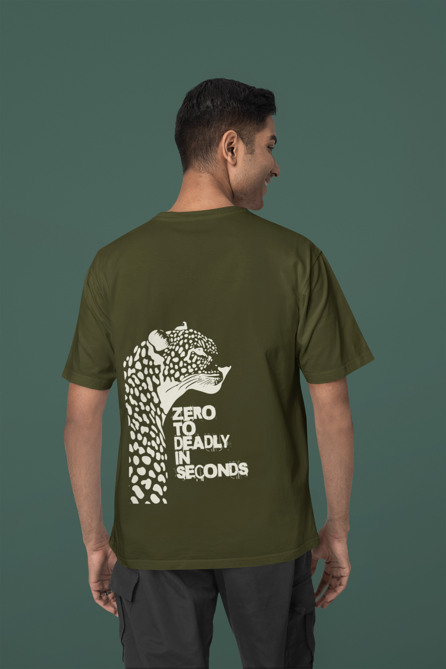 Zero To Deadly In Seconds - Olive Oversized Tee