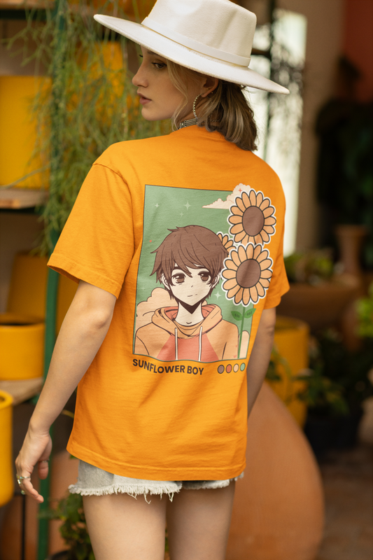 "Sunflower Boy" – Anime-Inspired Oversized T-Shirt