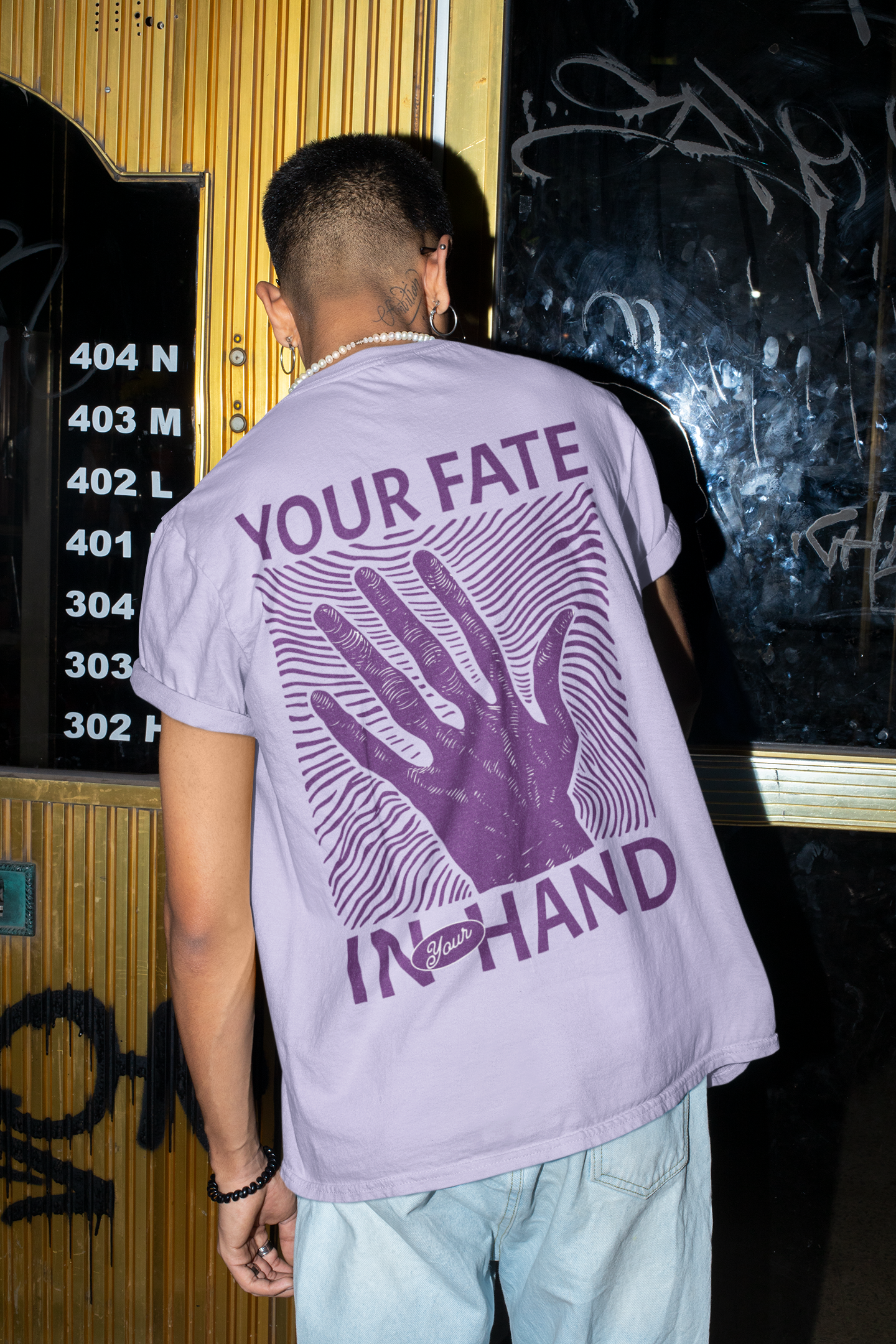"FATE//HAND" Oversized Graphic Tee