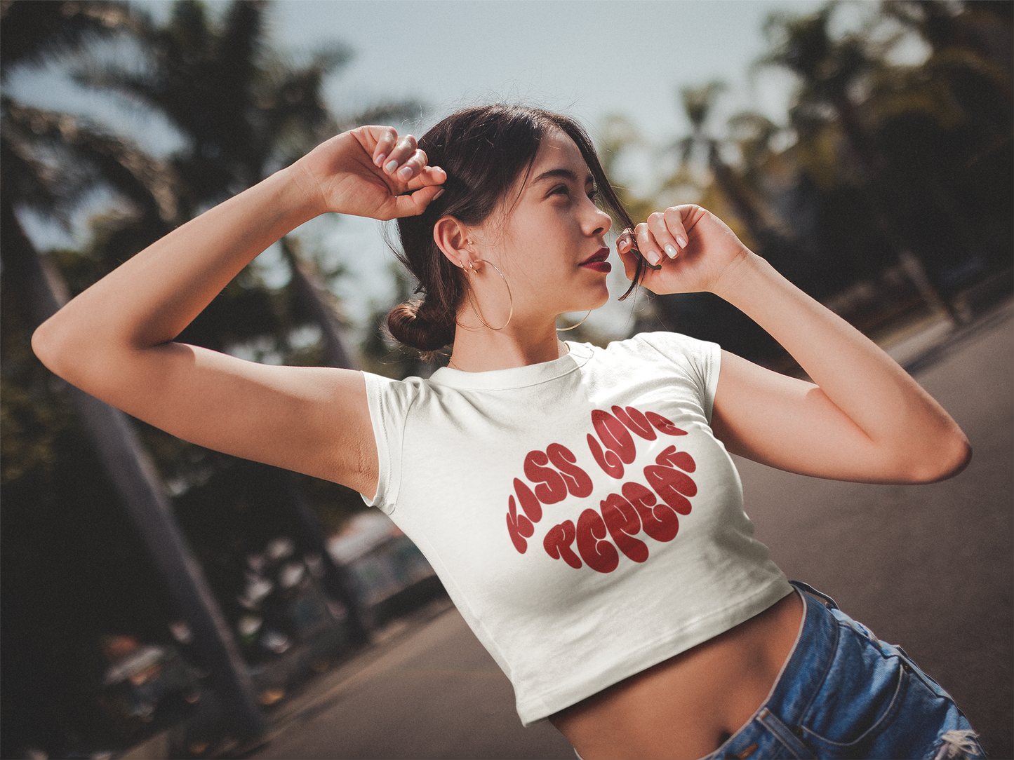 Kiss. Love. Repeat. Crop Tee