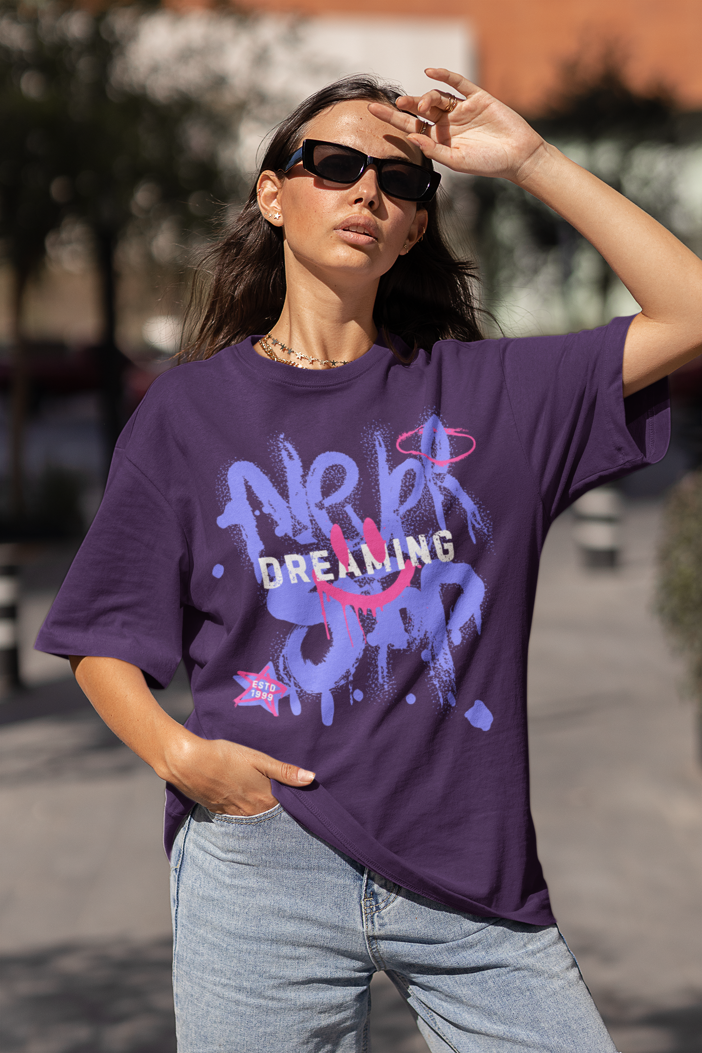 Never Stop Dreaming Urban Funk Oversized T-shirt
