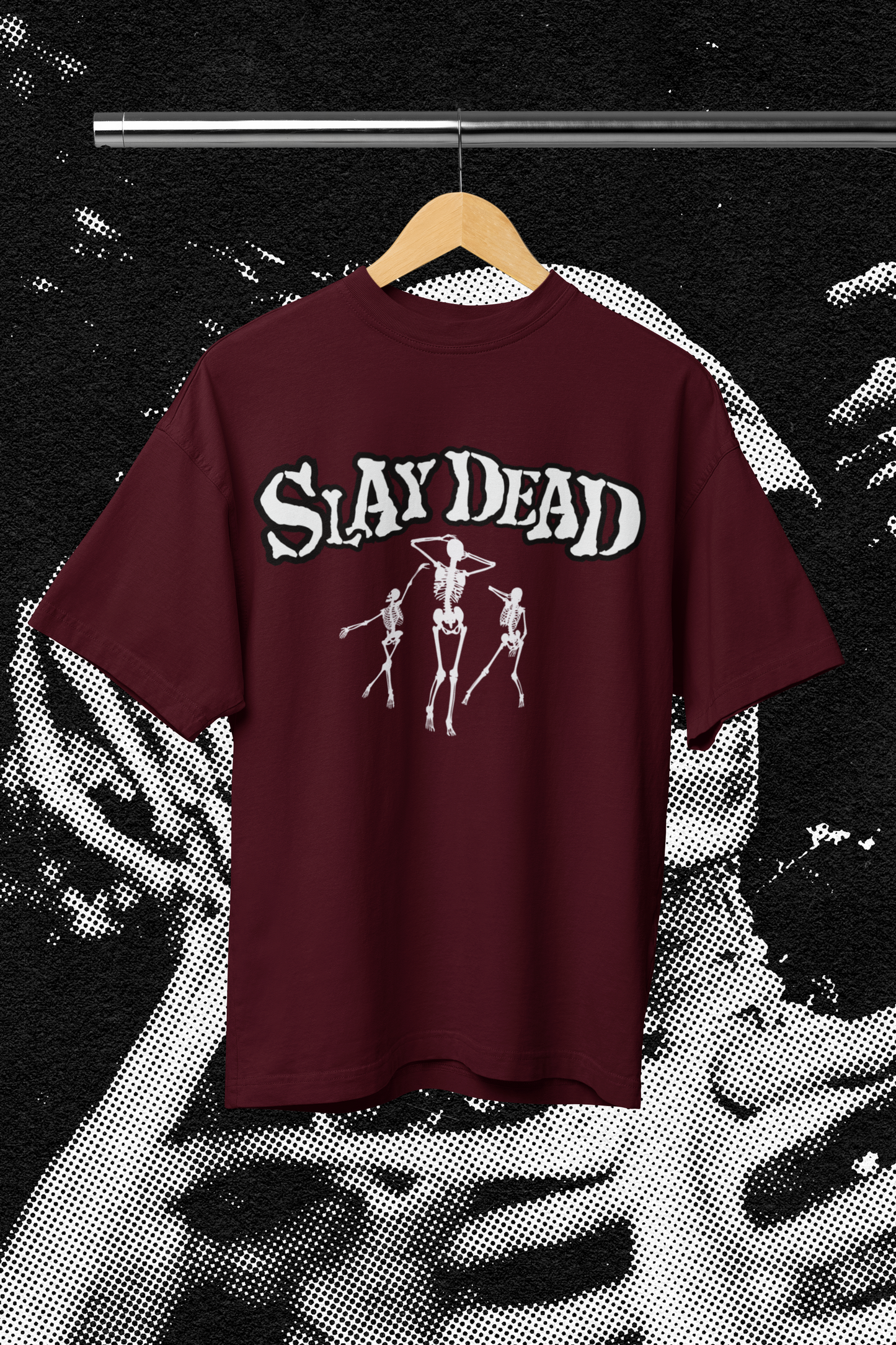 Slay Dead – Dancing Skeleton Oversized Tee 🖤💀