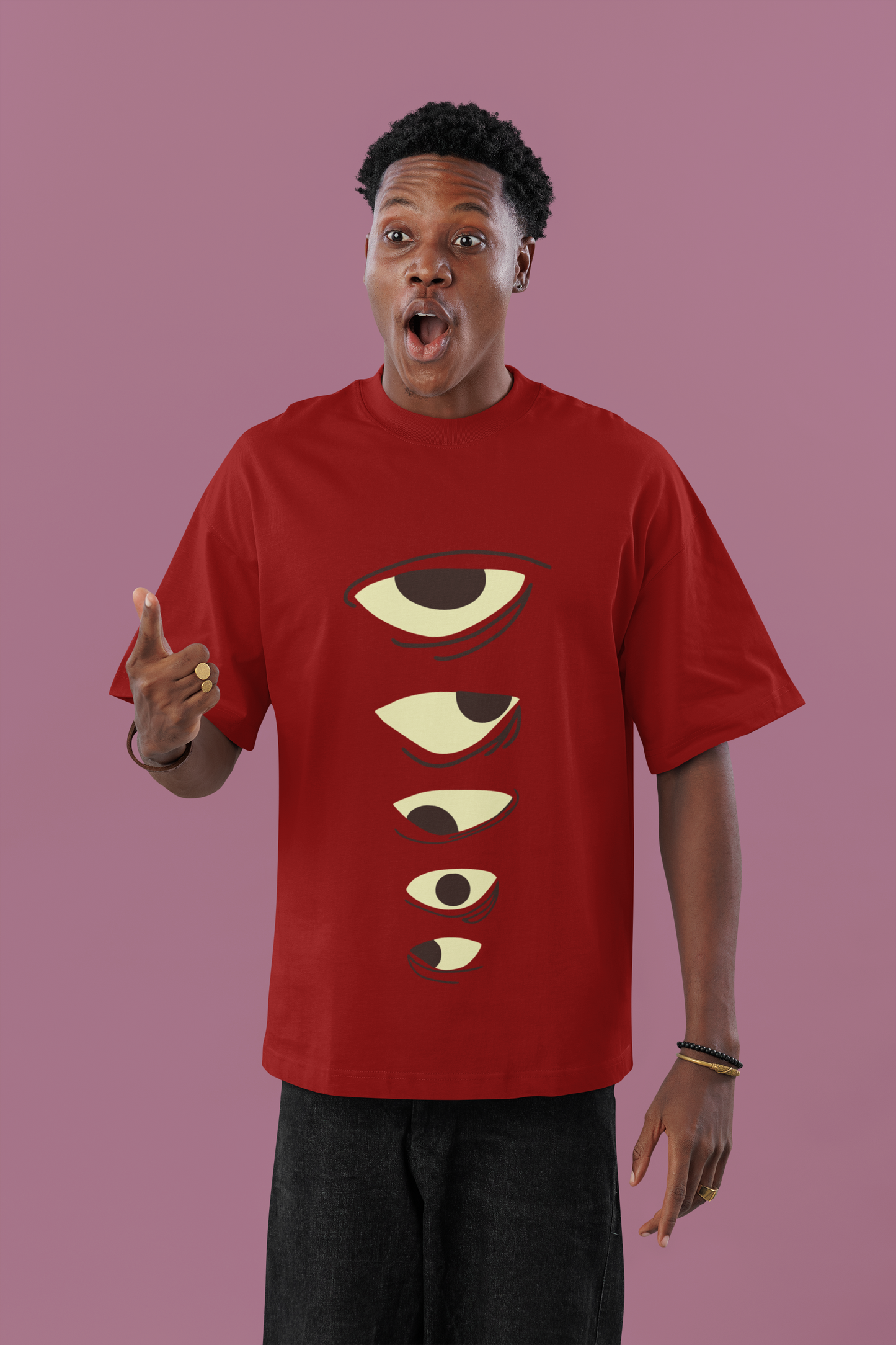 "All Eyes On You" Oversized Tee – Red Edition