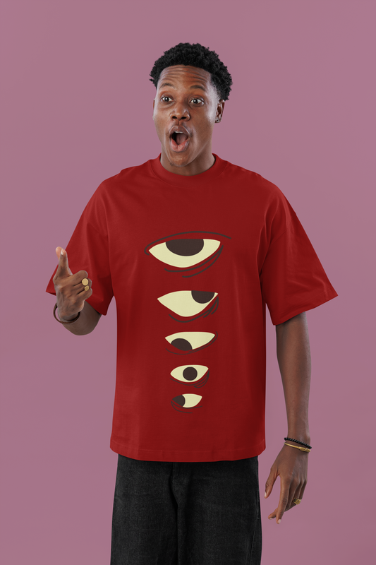 "All Eyes On You" Oversized Tee – Red Edition