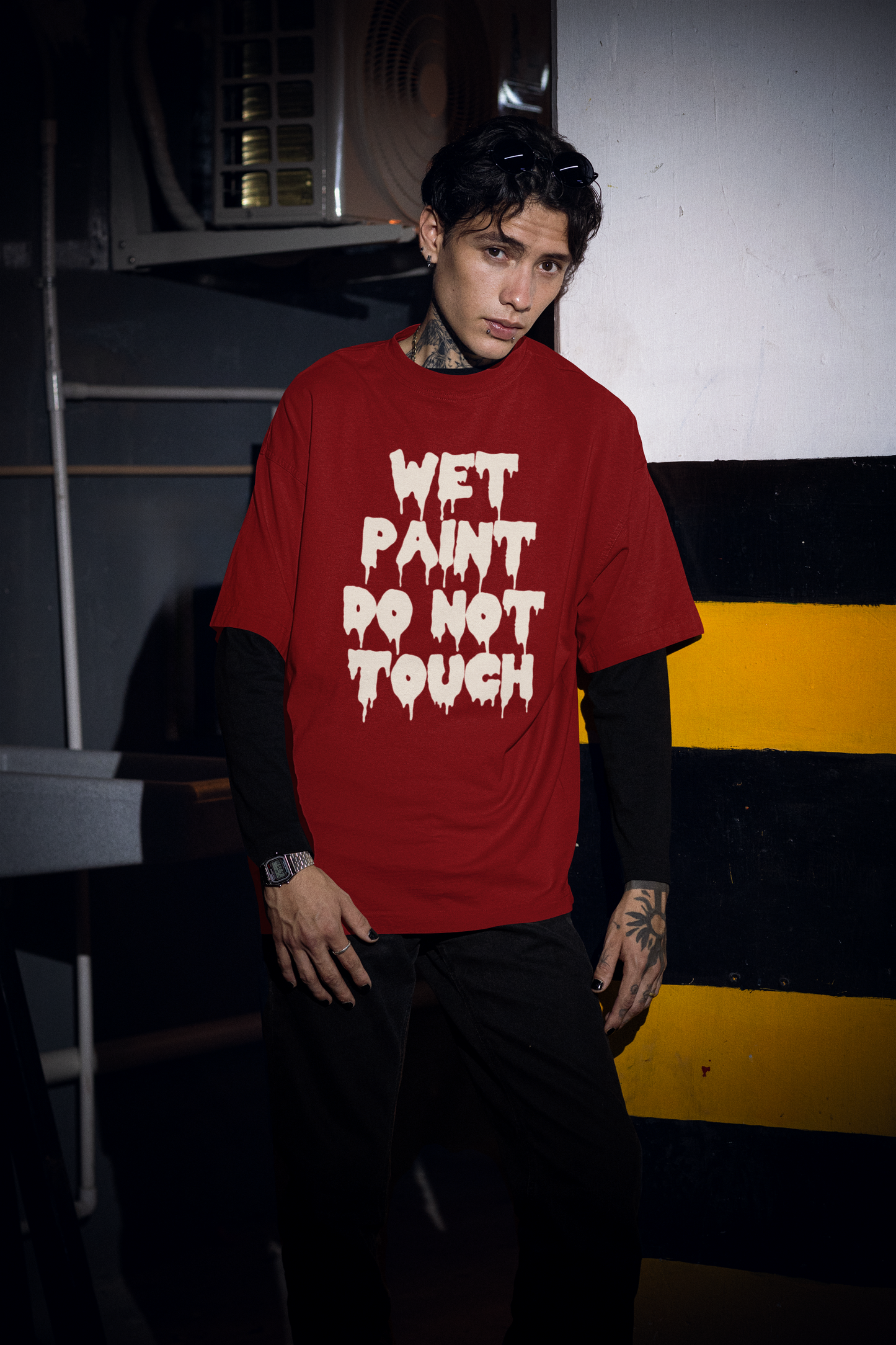 Wet Paint Do Not Touch Oversized T-shirt
