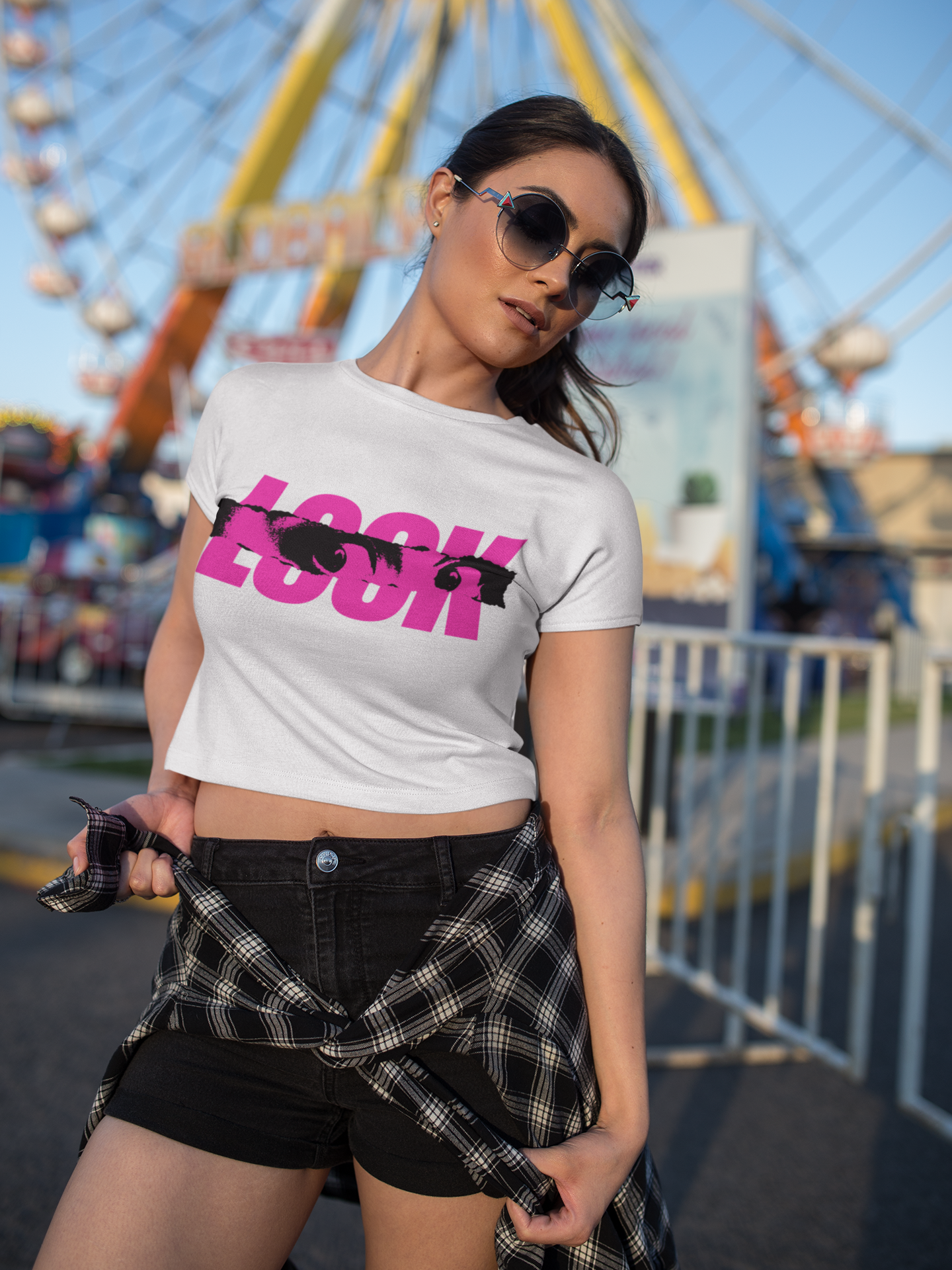 Look Twice - Cropped Graphic Top